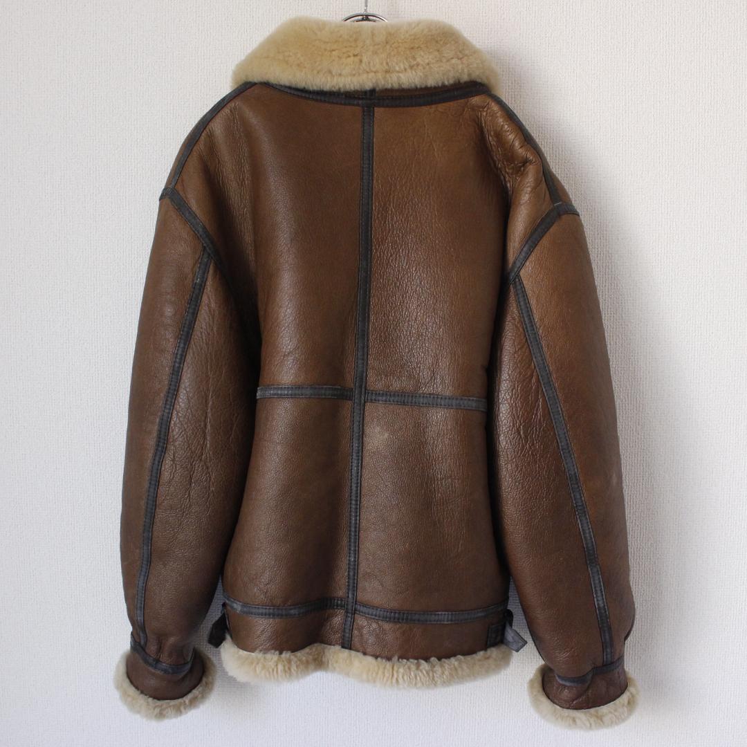 B-3 ムートンジャケット Lサイズ ラムレザー ボア ブラウン