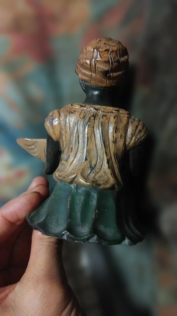 坐るアフリカ人 ブロンズ像 蝋燭立て キャンドルスタンド