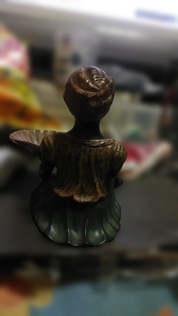 坐るアフリカ人 ブロンズ像 蝋燭立て キャンドルスタンド