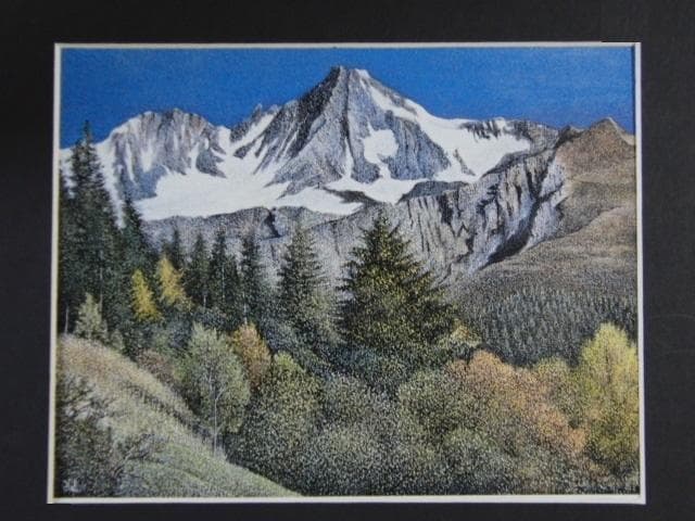 桑島春彦、【グロスクロックナー峰（オーストリア）】、希少な画集より、状態良好