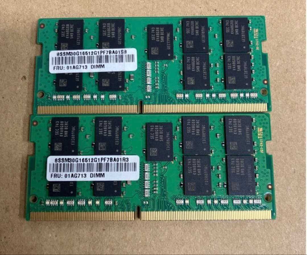 SAMSUNG ノートPCメモリ 16GB 2Rx8 PC4-2400T 2枚