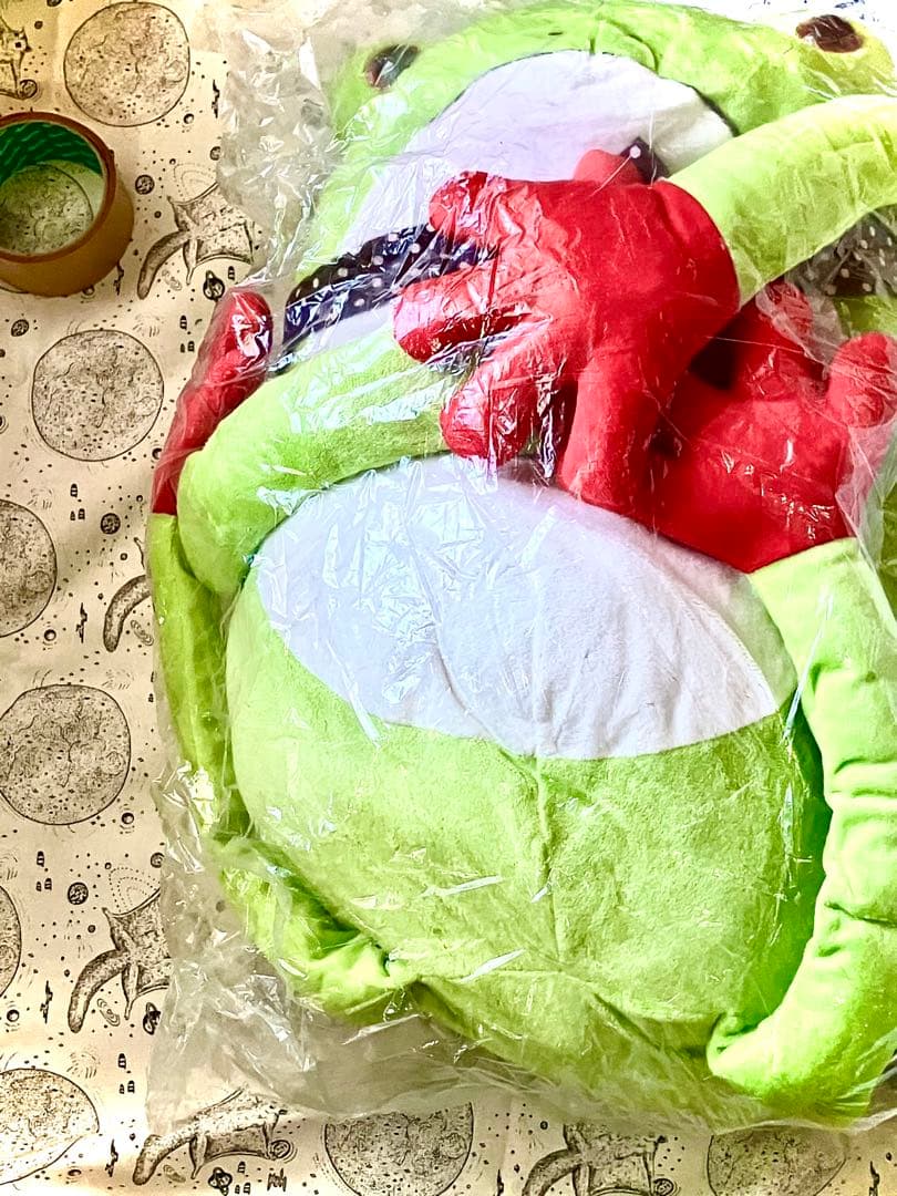 【未開封】てぶケロ　特大　カエル　グリーン　ぬいぐるみ　抱き枕　タグ付き