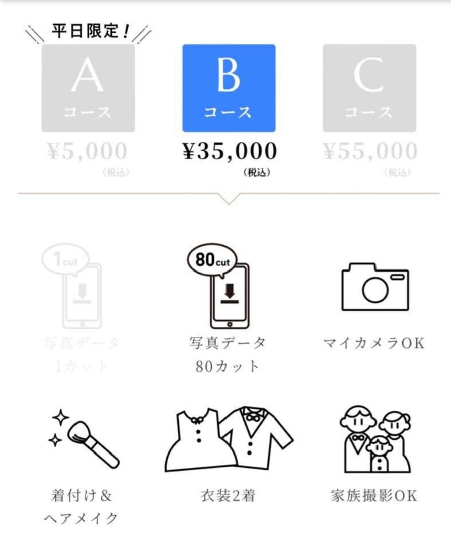 HA2さま　専用ページ シーズン料金無料☆　フォト台紙付き　プラン　フォト撮影券