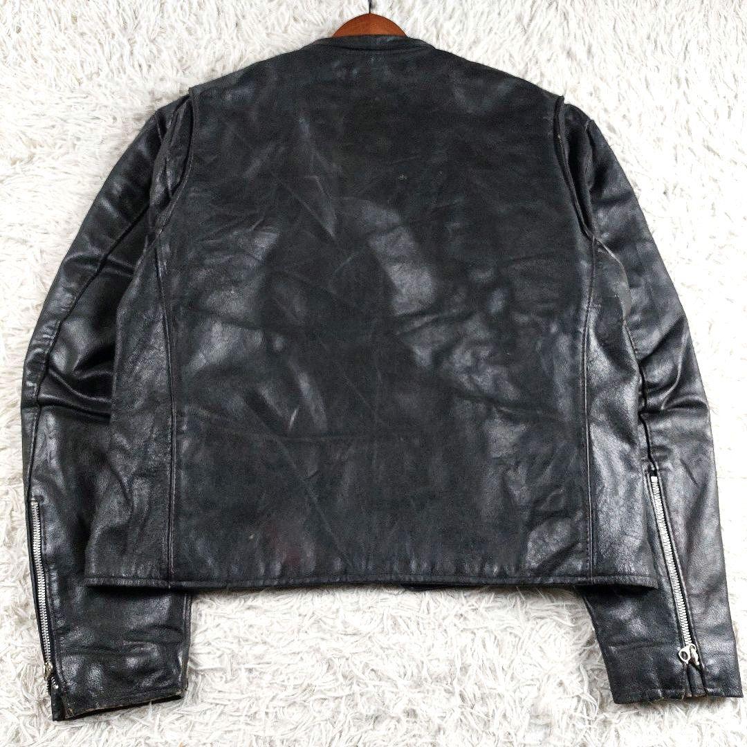 70s 希少 Excelled USA製 ダブルレザーライダースジャケット 46