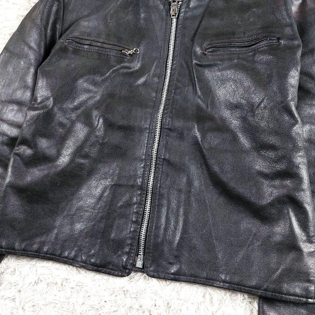 70s 希少 Excelled USA製 ダブルレザーライダースジャケット 46