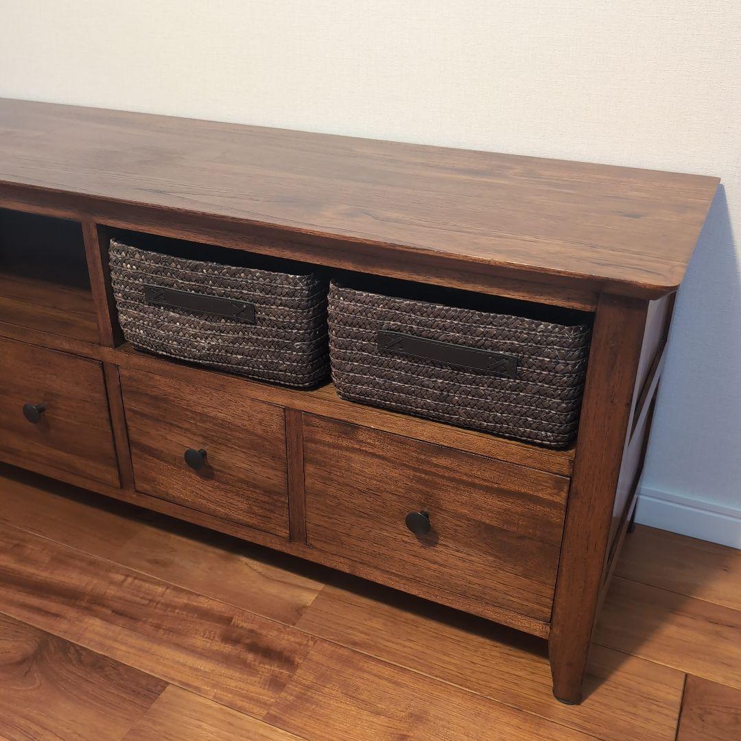 ギギliving テレビ台 チーク無垢材 ローボード 幅114cm 奥行35cm