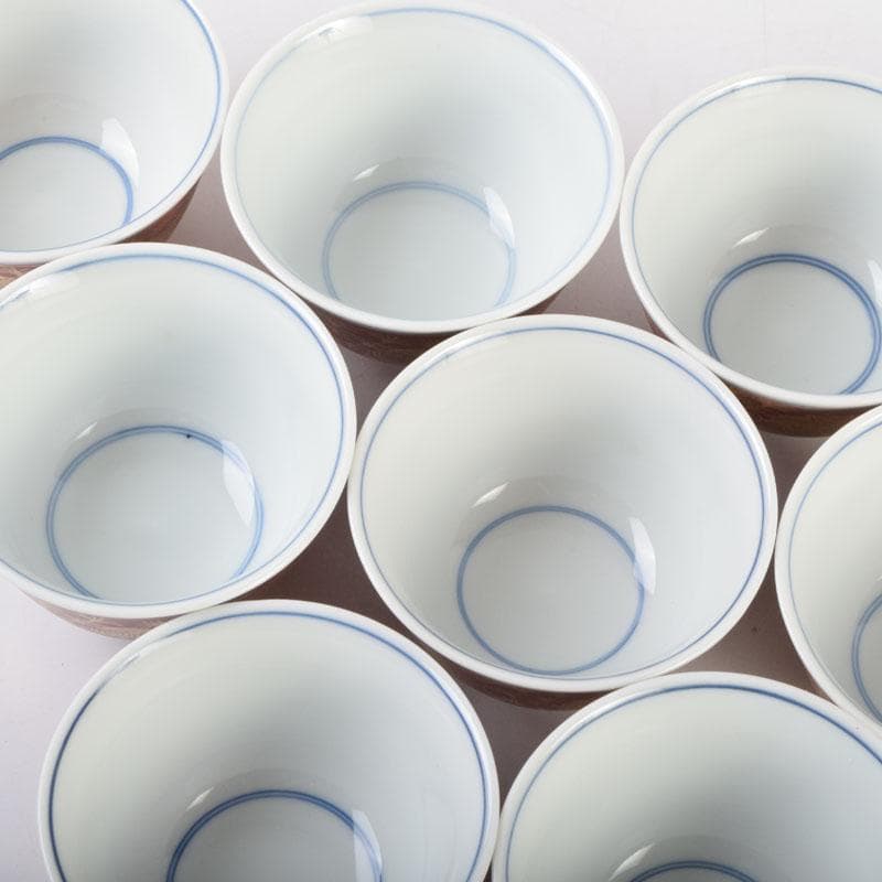 九谷焼　九谷陶源製　金襴手　花草文　煎茶碗　十客　共箱　C　9026