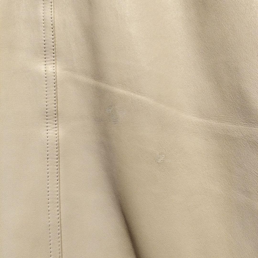 【Sei-Chanです】エンメティ ライダースラムレザー　アイボリー　50