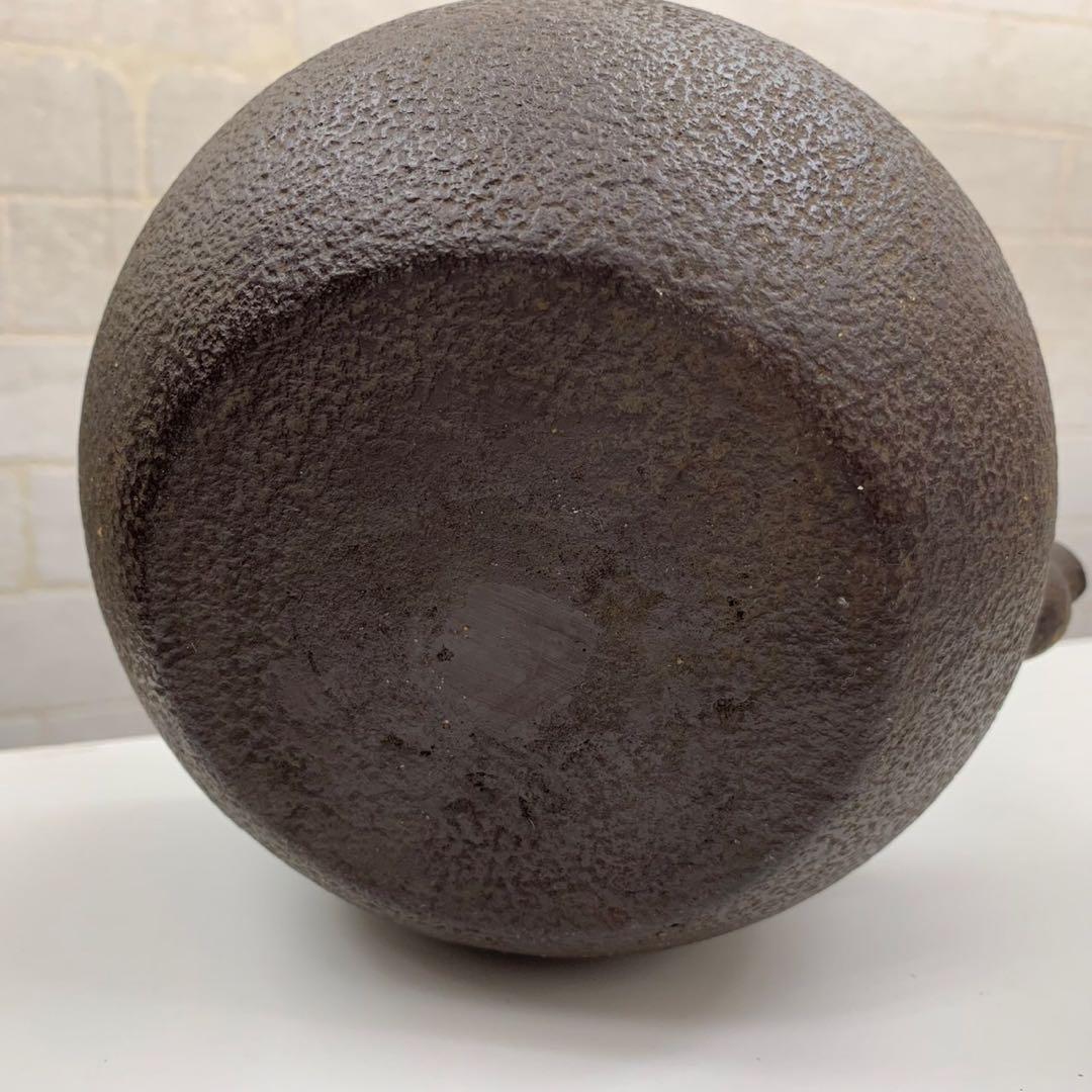 鉄瓶 松下電気産業 創業35周年記念 昭和28年 銀摘 唐銅蓋 鉄地 岩肌 湯沸