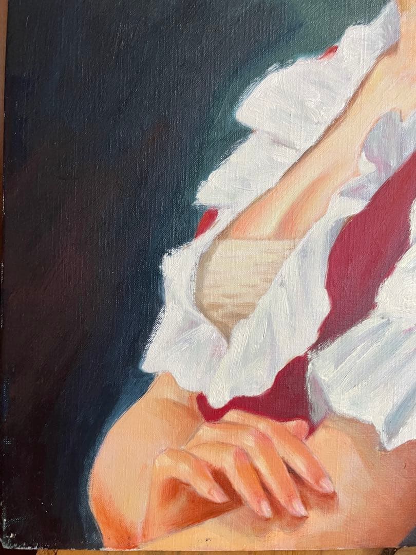 鶴村義美 1979 潤 F6 油絵 女性 絵画 日本人