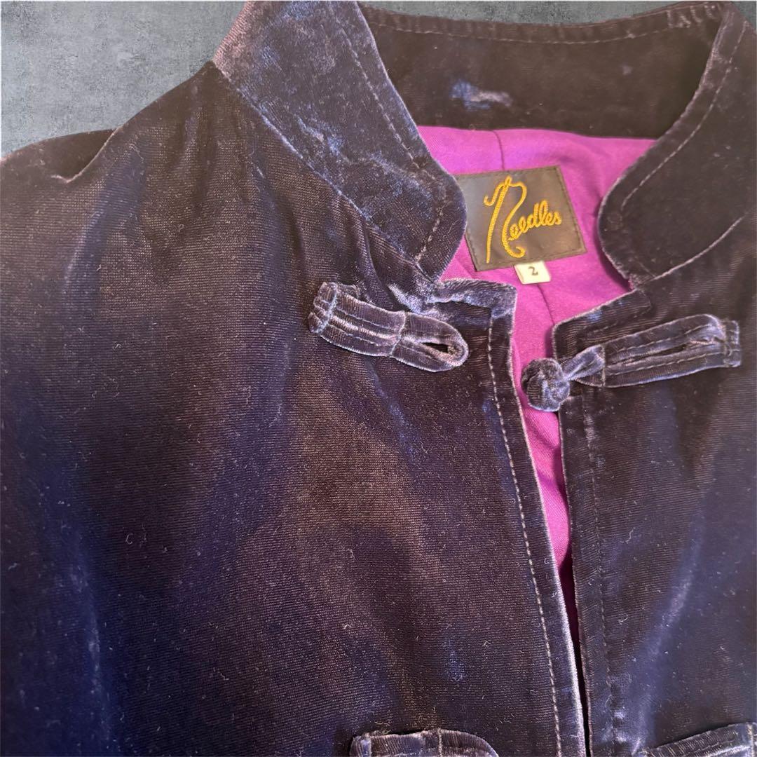 NEEDLES×BEAMS BOY ベロアチャイナジャケット カンフージャケット