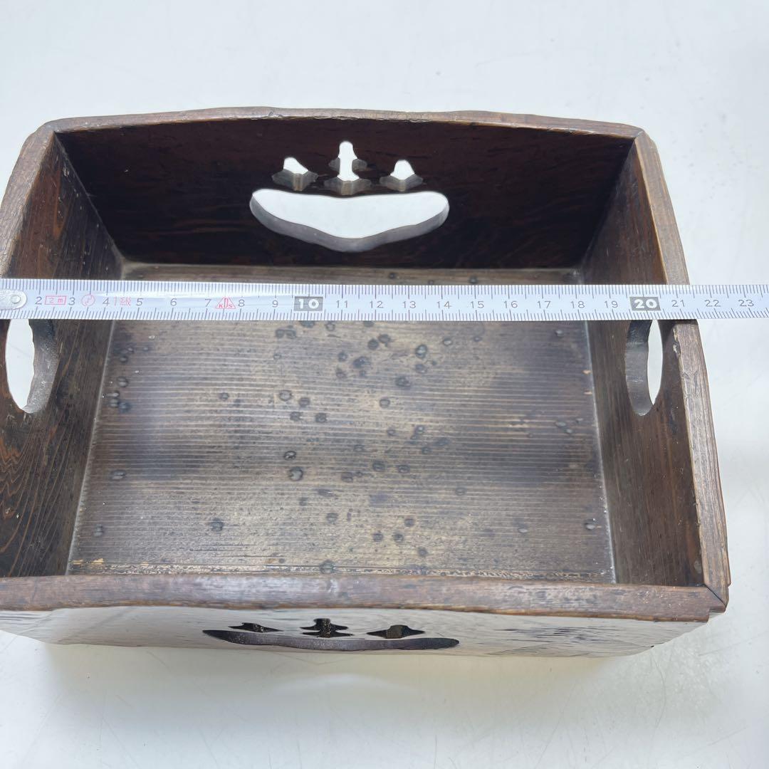 CH3218 茶道具　煙草盆　灰入れ　竹灰吹　木箱　古道具