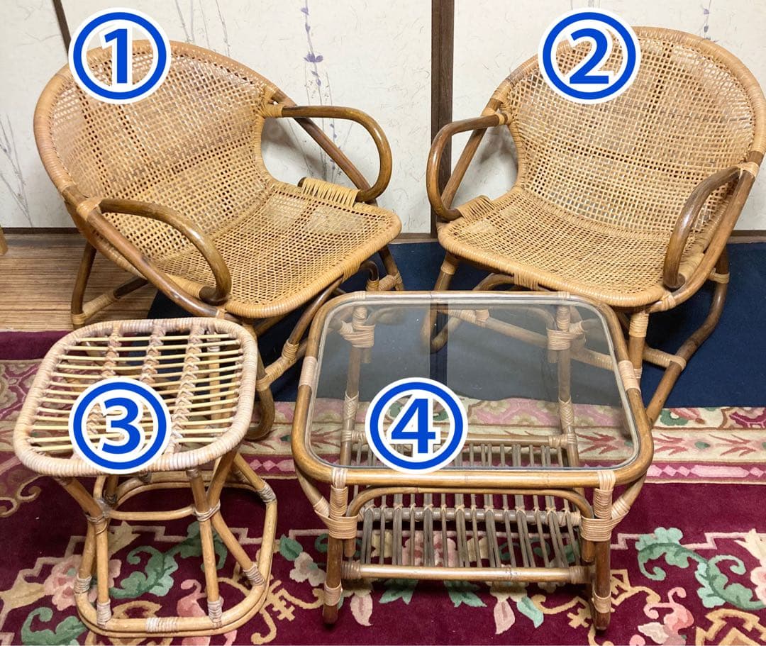 エトセトラ！【アンティーク】 籐ラタン チェア①