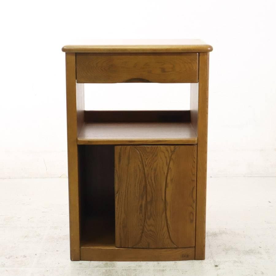 浜本工芸 No.1100 ファックス台A 電話台 コンセント付き ナラ無垢材