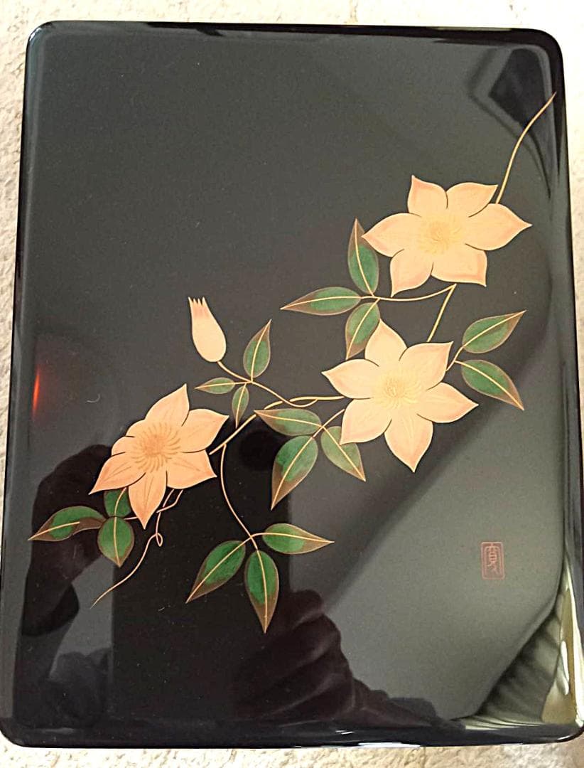 輪島漆器・文筥（ふばこ）「寛」～川嵜ひろ子デザイン～印章入　専用/桐箱有　美品