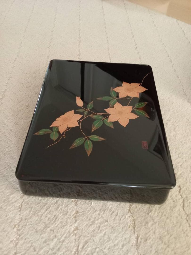 輪島漆器・文筥（ふばこ）「寛」～川嵜ひろ子デザイン～印章入　専用/桐箱有　美品