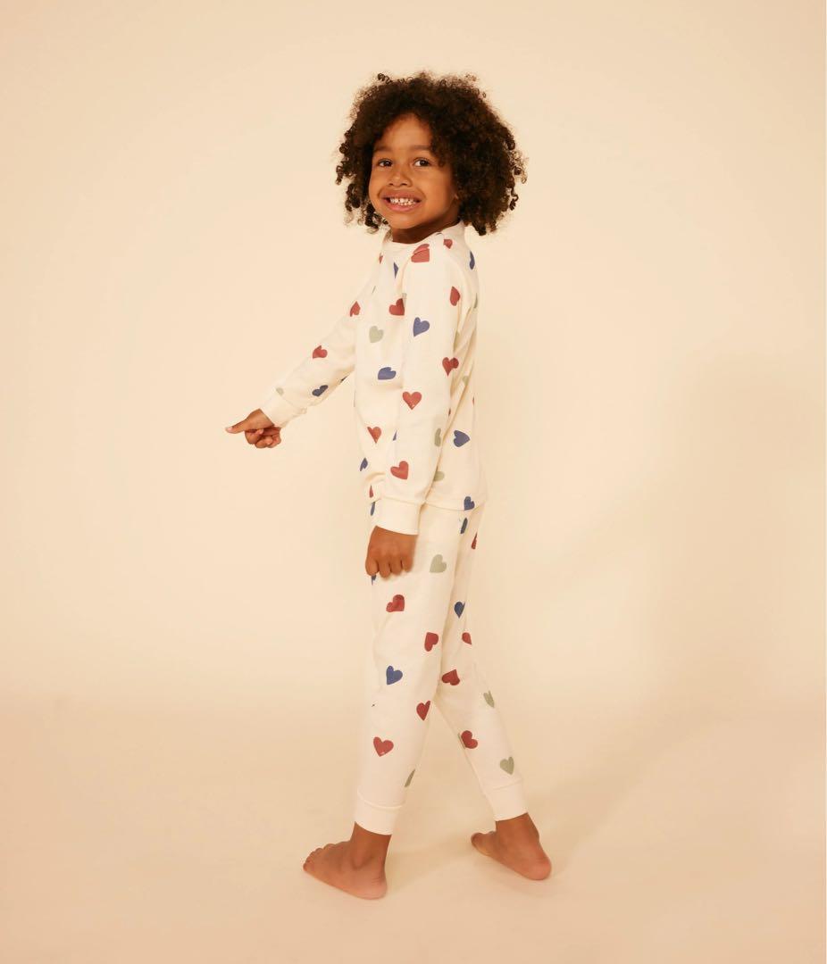 プチバトー　PETIT BATEAU ミルキーハート　長袖パジャマ8.10ans