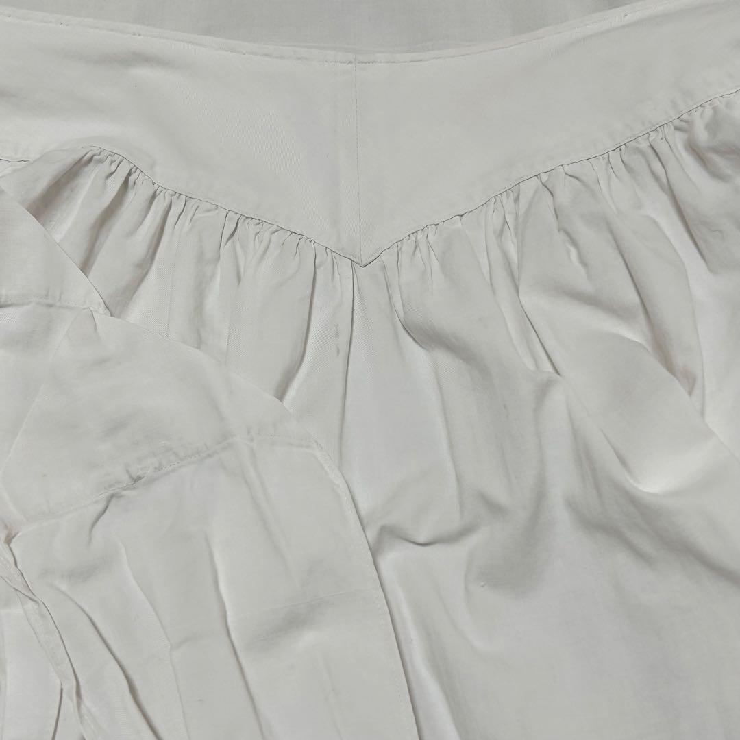 フランスアンティーク ギャザーエプロン 白 タブリエ