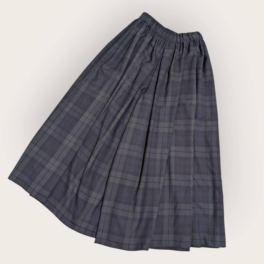 トラディショナルウェザーウェア　ギャザードボリュームキュロットパンツ　チェック