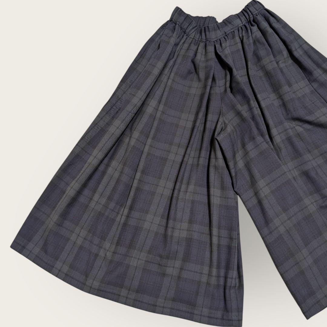 トラディショナルウェザーウェア　ギャザードボリュームキュロットパンツ　チェック