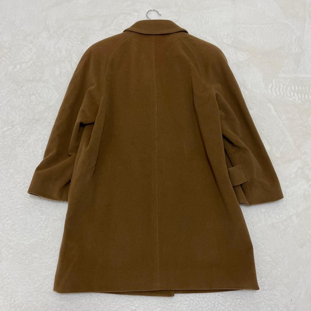 【美品】バーバリー カシミヤ ウール ダブルブレスト チェスターコート ブラウン
