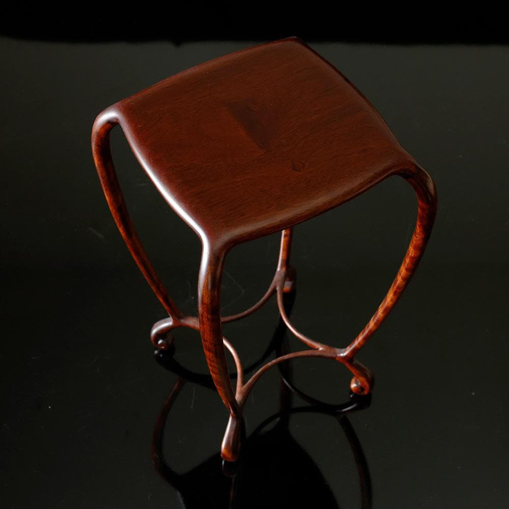 京都 洛凰工房 名匠 長澤専二作 花梨 高卓 かりん 高級 京唐木 高さ30㎝