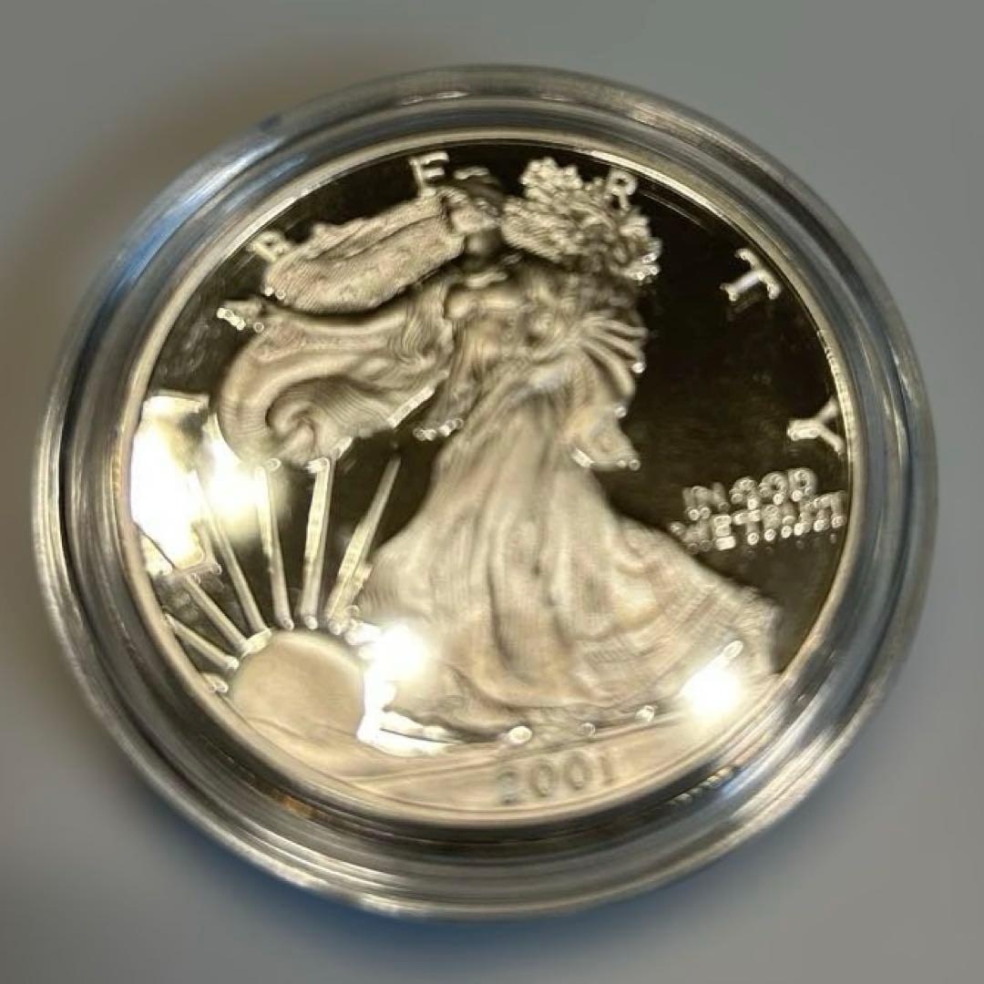 2001年プルーフアメリカンシルバーイーグル1ドル .999シルバー