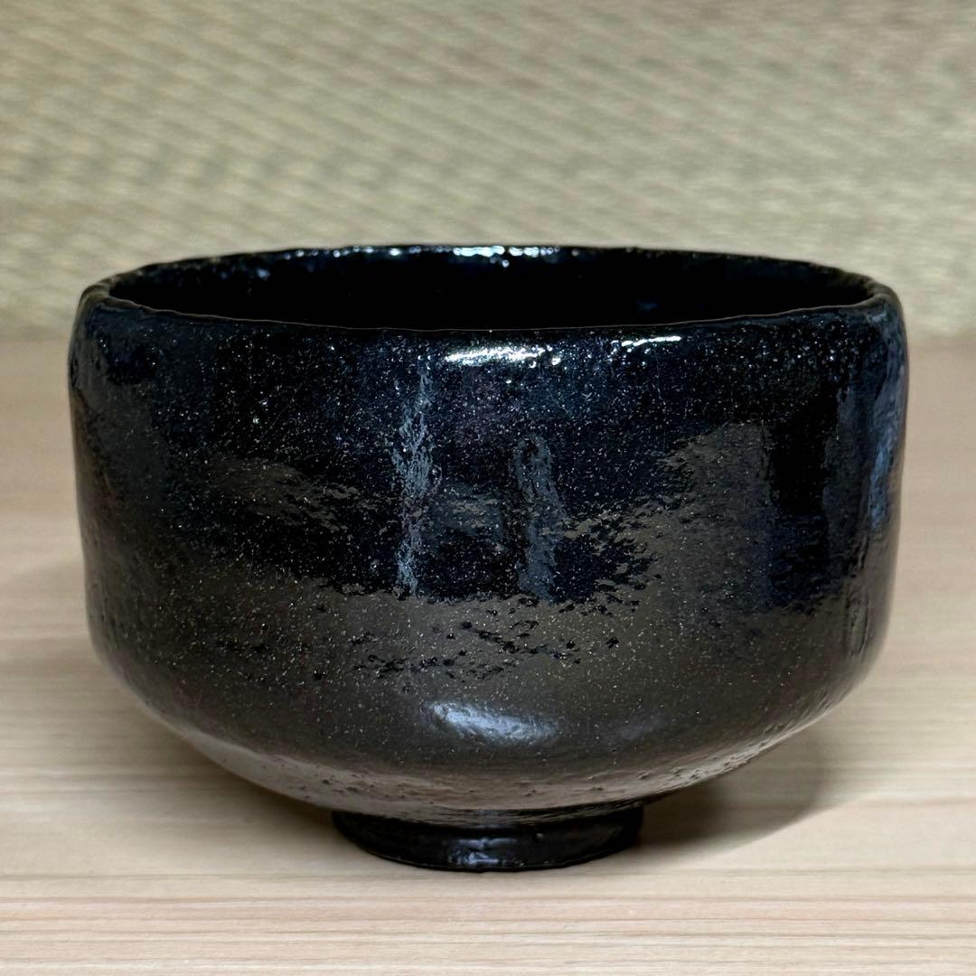 楽焼 佐々木昭楽 長次郎写 東陽坊 黒楽 茶碗 抹茶碗 茶道具 共箱 共布 栞