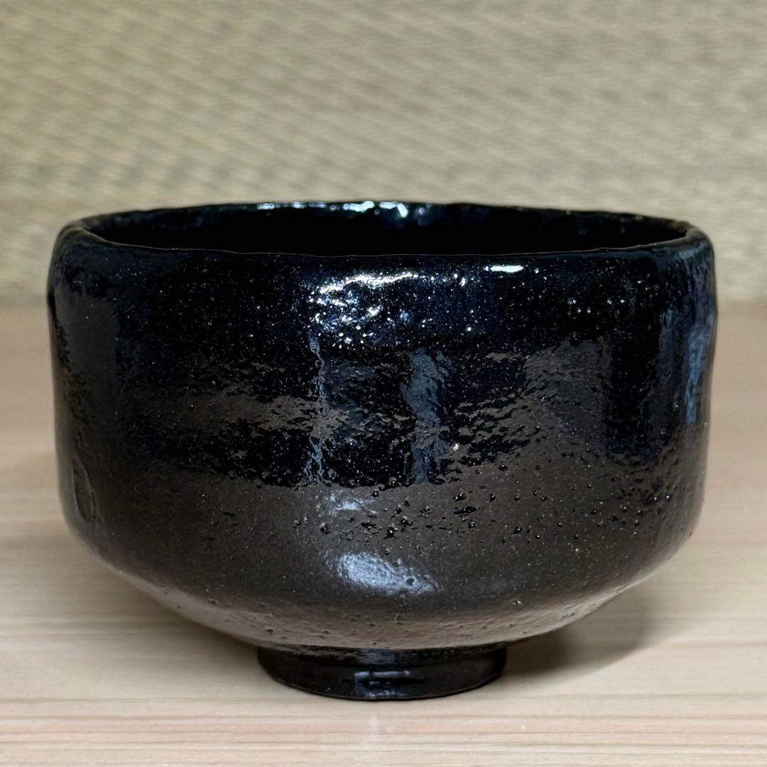 楽焼 佐々木昭楽 長次郎写 東陽坊 黒楽 茶碗 抹茶碗 茶道具 共箱 共布 栞