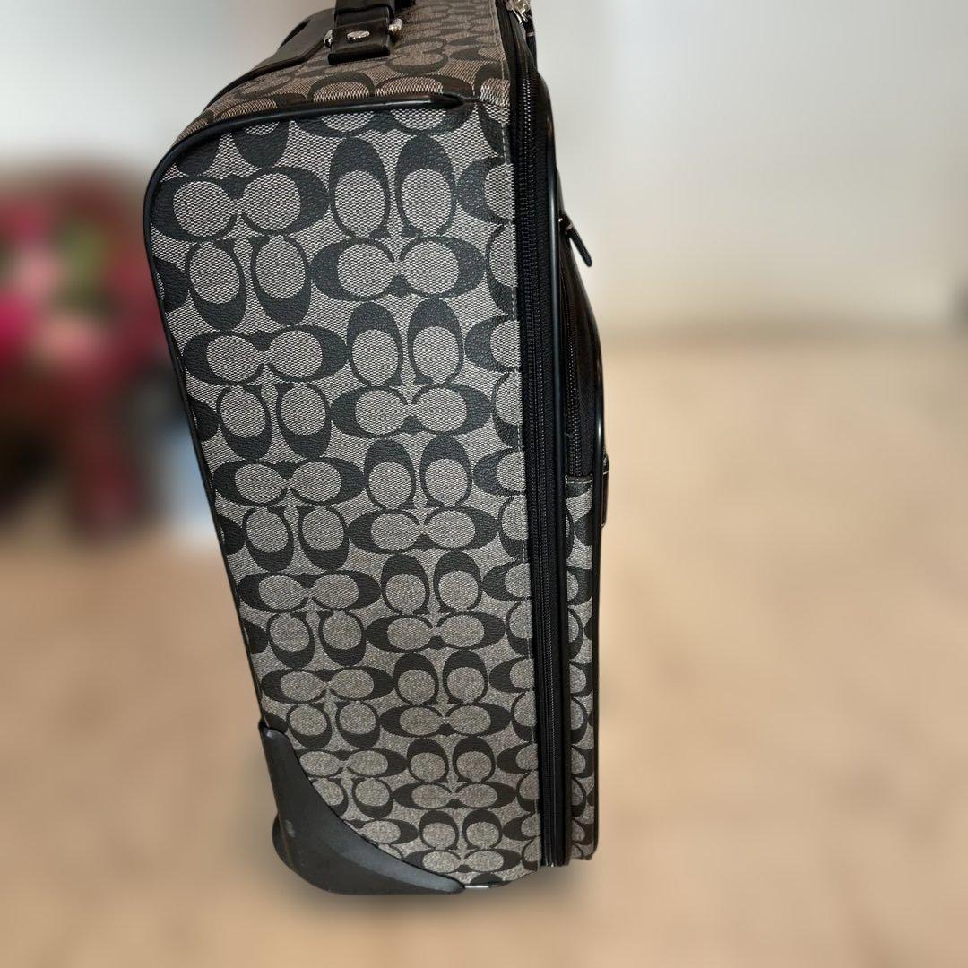 超美品　COACH モノグラム キャリーケース グレー/ブラック
