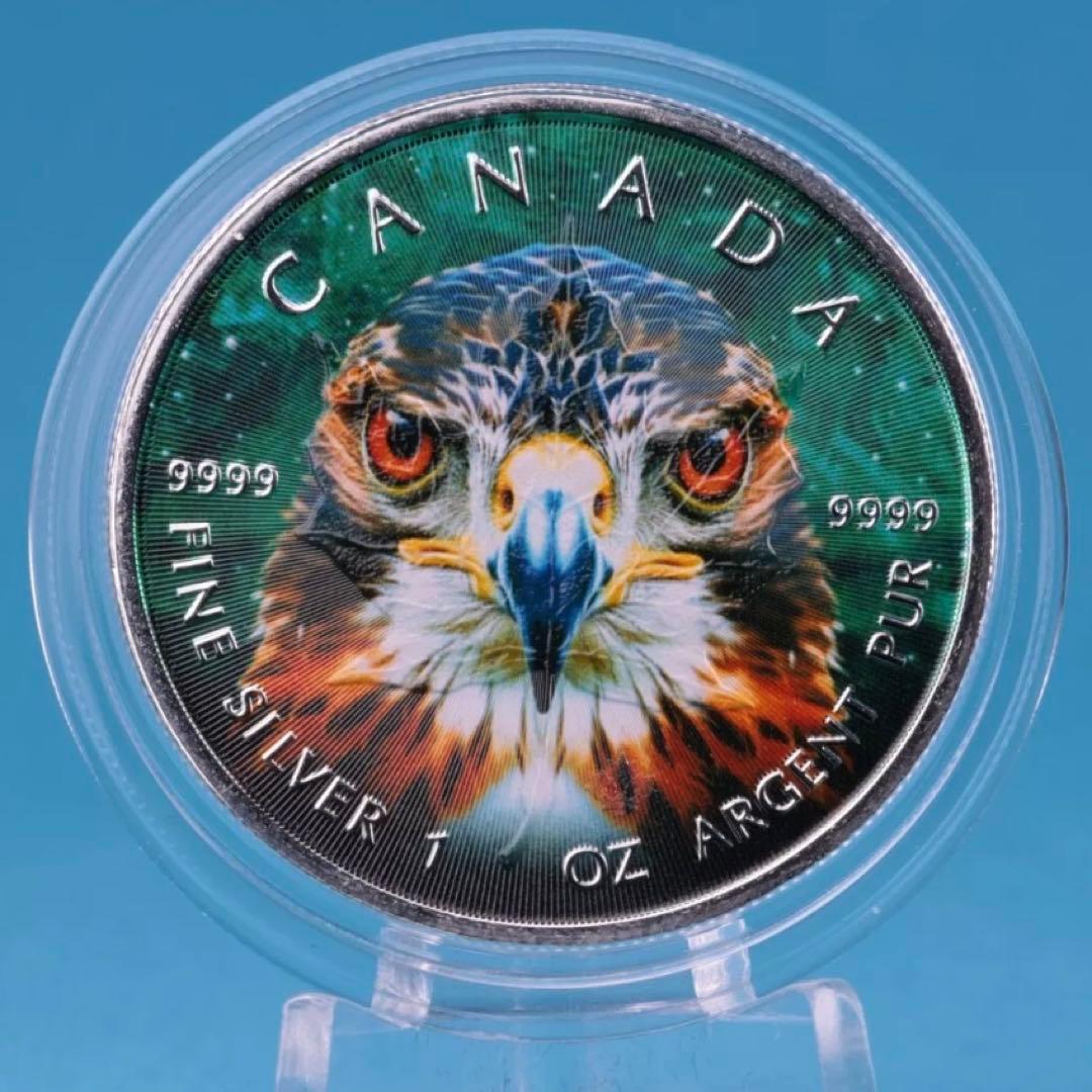 【世界100枚限定】カナダ メイプルリーフ 銀貨 ファルコン ハヤブサ 1オンス