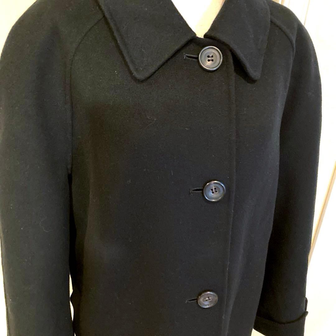 Aquascutumアクアスキュータム黒ブラックカシミヤ100%チェスターコート