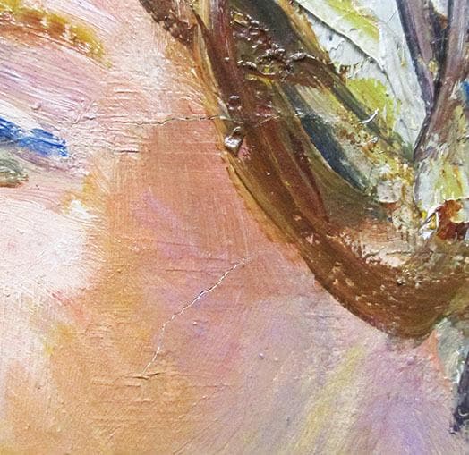 鵜飼幸雄　タイトル「オランダの女」　F4号　油彩」額装