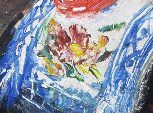 鵜飼幸雄　タイトル「オランダの女」　F4号　油彩」額装