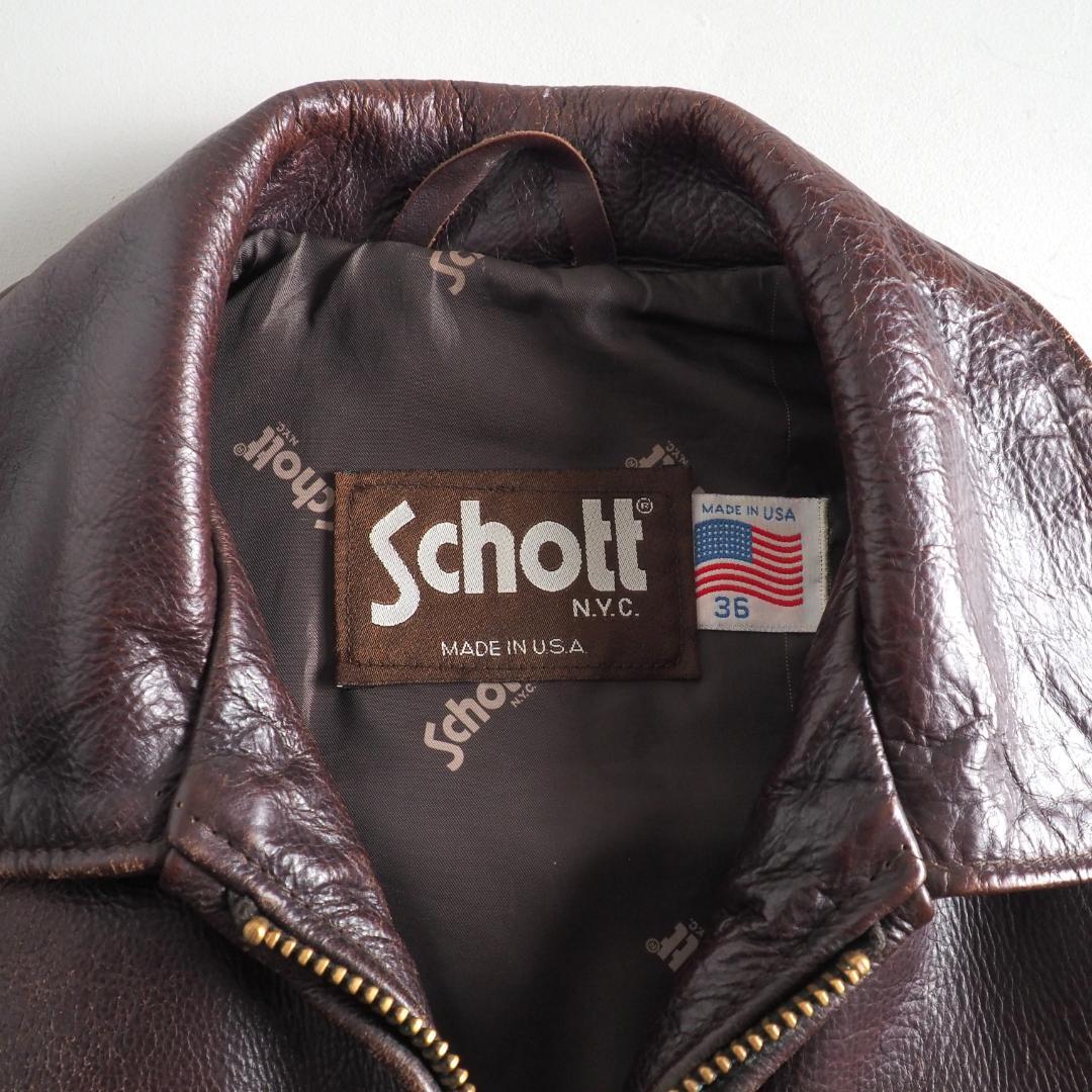 ショット　 Schott　36　トラッカージャケット　レザージャケット　赤茶
