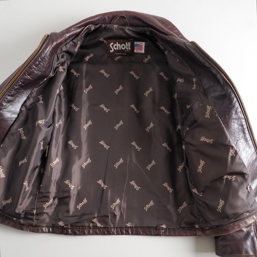 ショット　 Schott　36　トラッカージャケット　レザージャケット　赤茶