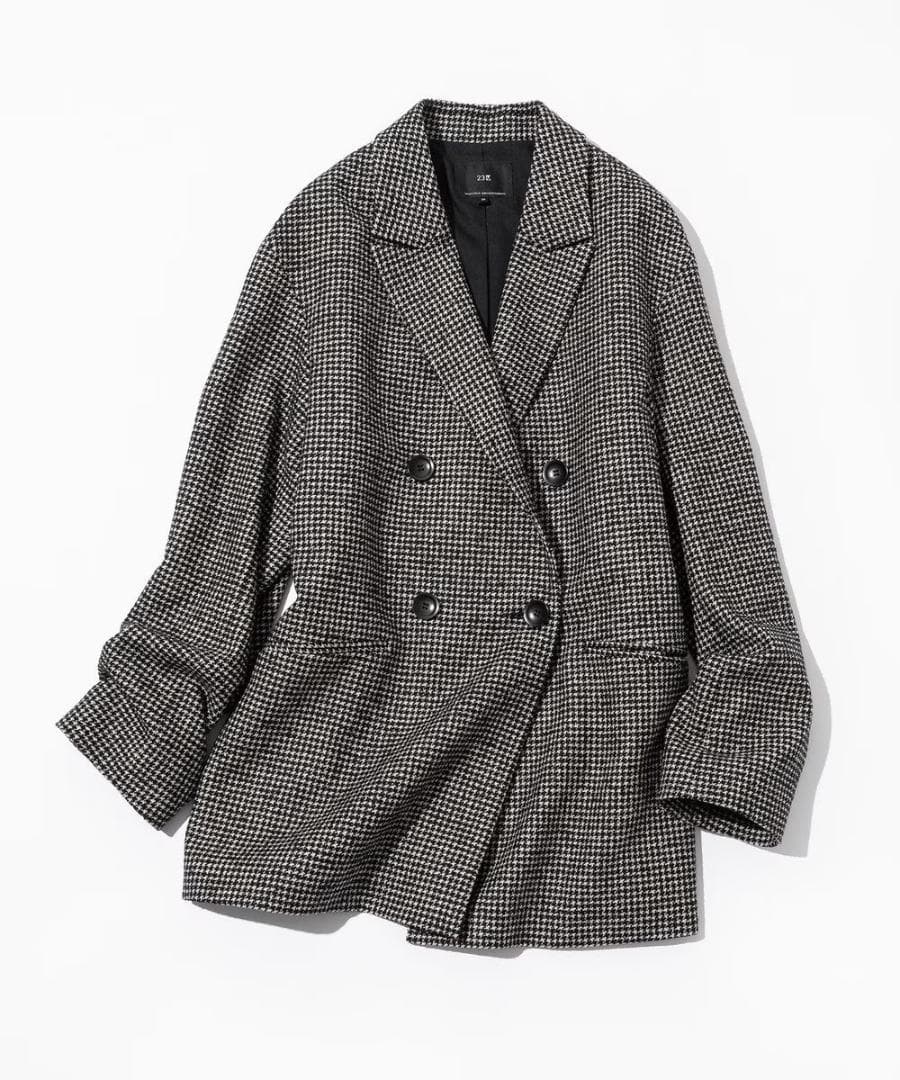 12/25-28限定価格　23区 ループミックスツイード ダブル ジャコット