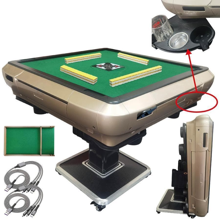 全自動 麻雀卓 静音式 折り畳み式 キャスター テーブルボード付（金：28mm）