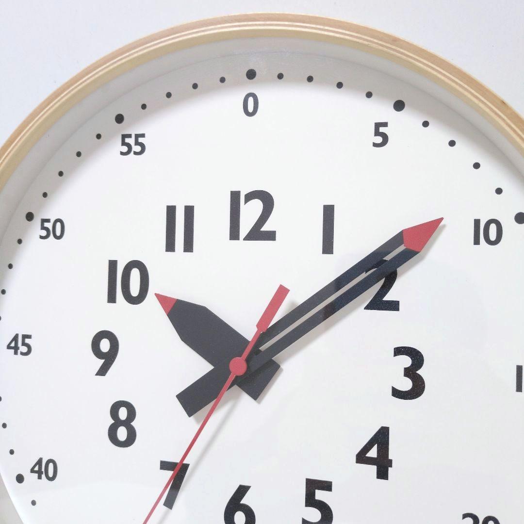 【極美品】レムノス　ふんぷんクロック　知育時計 木製シンプル壁掛け