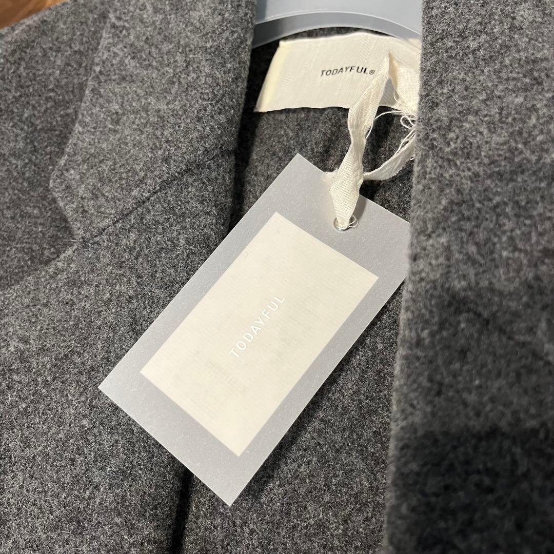 【todayful】Wool Over Coat 36 チャコールグレー