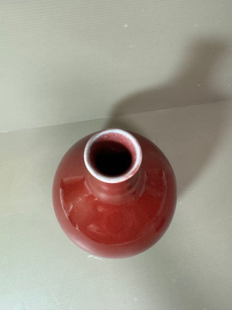 2742 松右衛門作　紅釉　花瓶