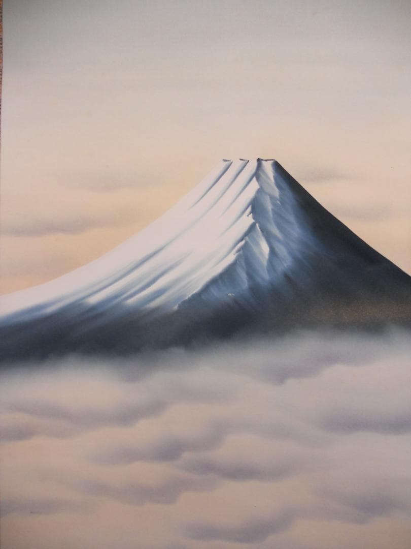 掛け軸 高月玉峰 富士 絹本 希少 軸装 茶道具 掛軸 美品 です。