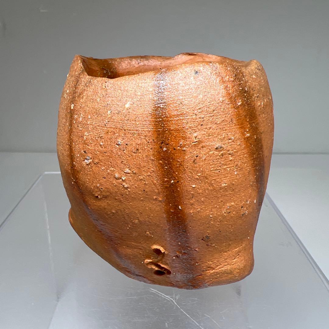 隠崎隆一　備前ぐい呑　共箱　幅約7㎝　東Y7-0507⭐︎2Fトヒサ