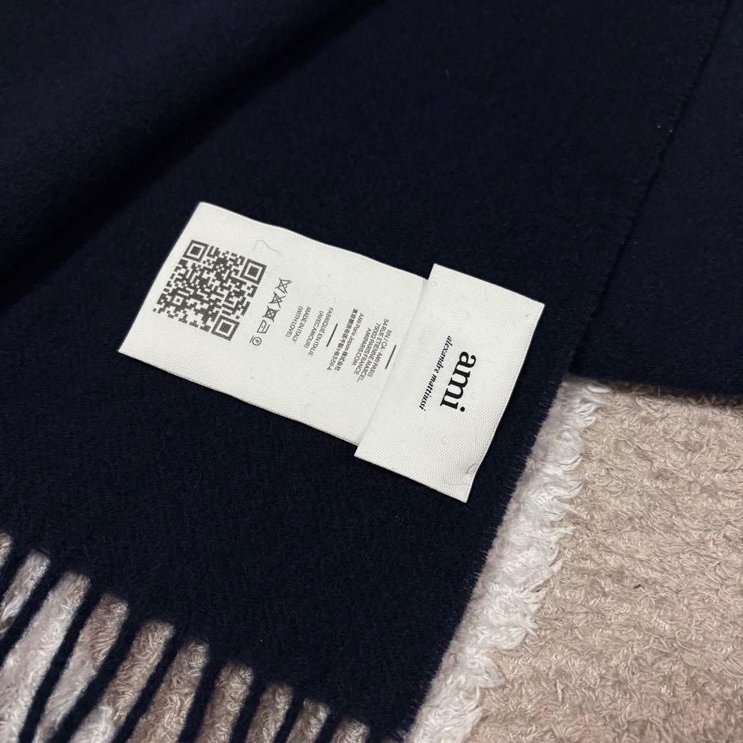 ami paris ネイビー マフラー ハート刺繍