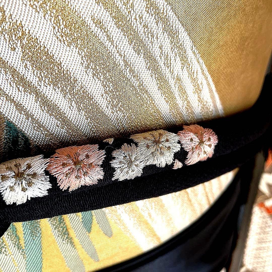 振袖フルセット　高身長　紋意匠　手描き友禅　成人式振袖　振袖　裄丈68 黒