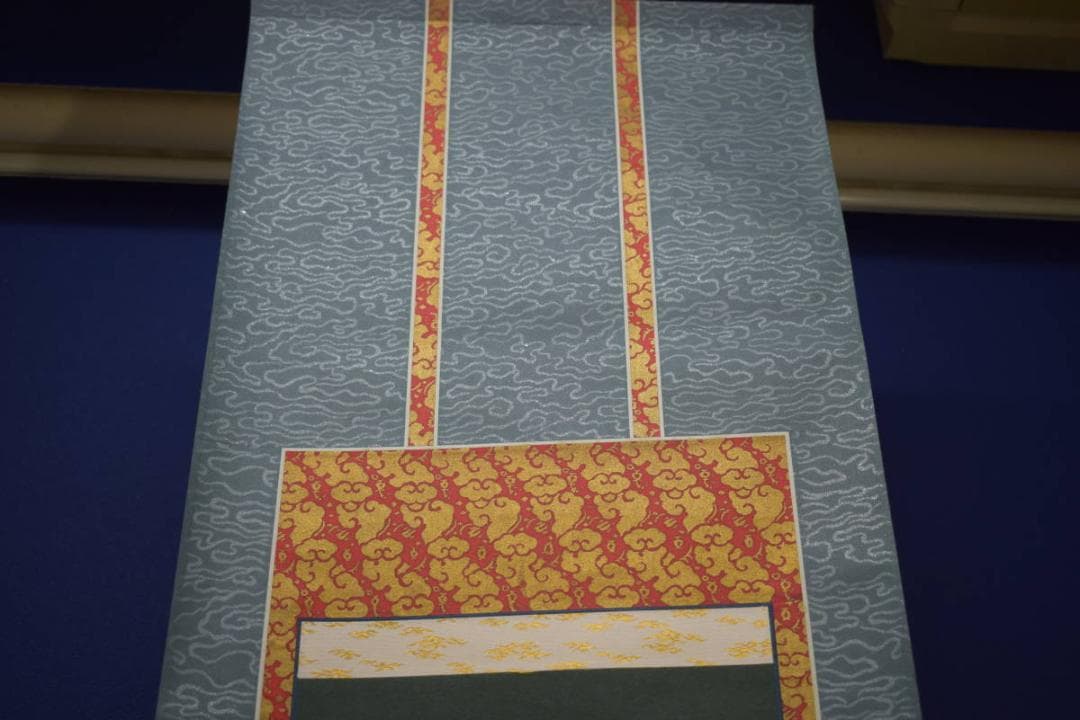 不詳/作者不明/釈迦三尊仏画/版材色/布袋屋掛軸HI-713