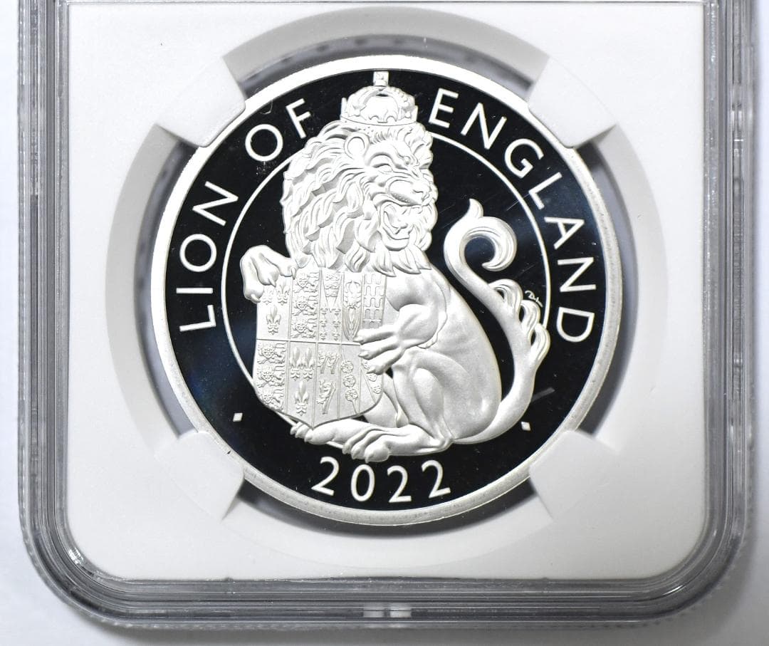 【銀貨】最高鑑定PF70UC　英ロイヤルミント・イングランドのライオンFDOI