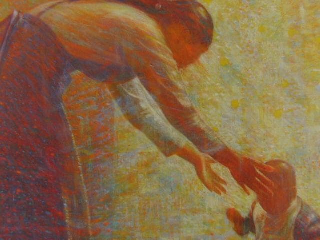 熊谷有展、【育】、希少な限定額装用画集画、新品高級額 額装付、状態良好