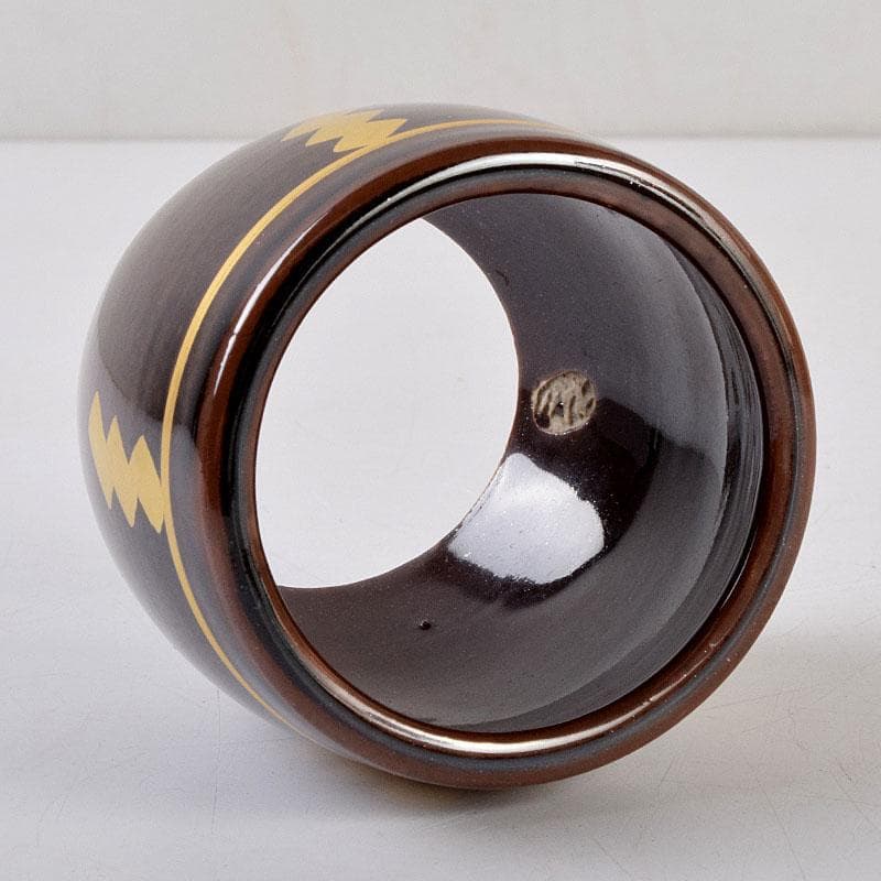 茶道具　膳所焼　淡海ぜぜ　陽炎園造　太鼓形　〆縄蒔絵　蓋置　共布共箱　V8752