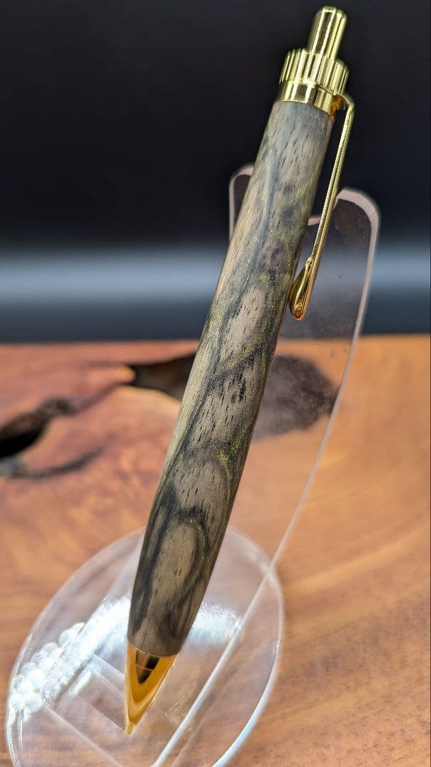 568 極上　黒柿　孔雀杢　木軸シャーペン　ボールペン